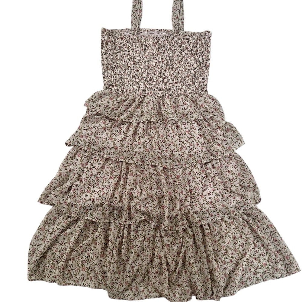Mimi Chica Floral Smocked Tiered Midi Dress - X-Large (Juniors/Women’s)